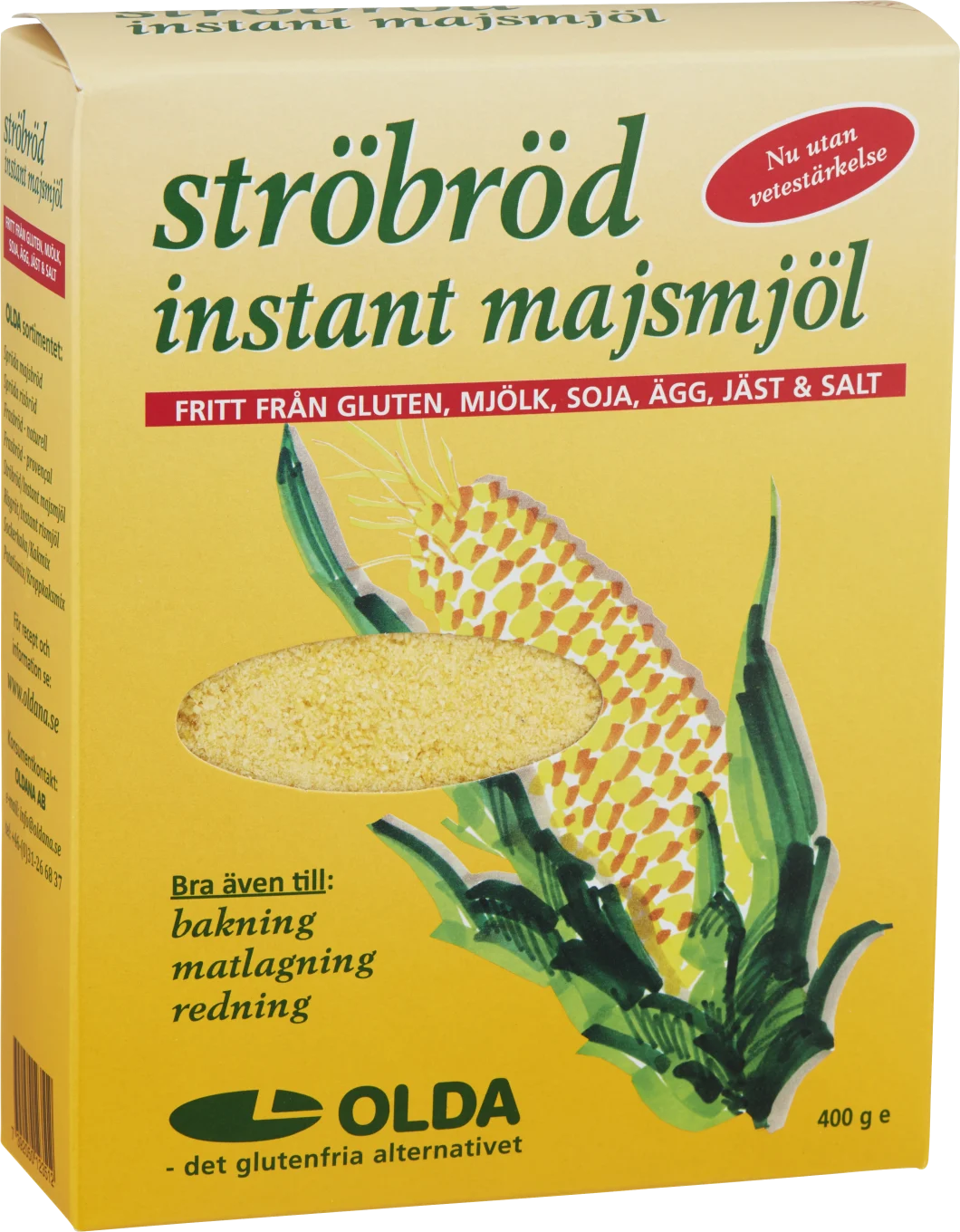 Olda Ströbröd Instant Majsmjöl Glutenfritt 400 g Olda