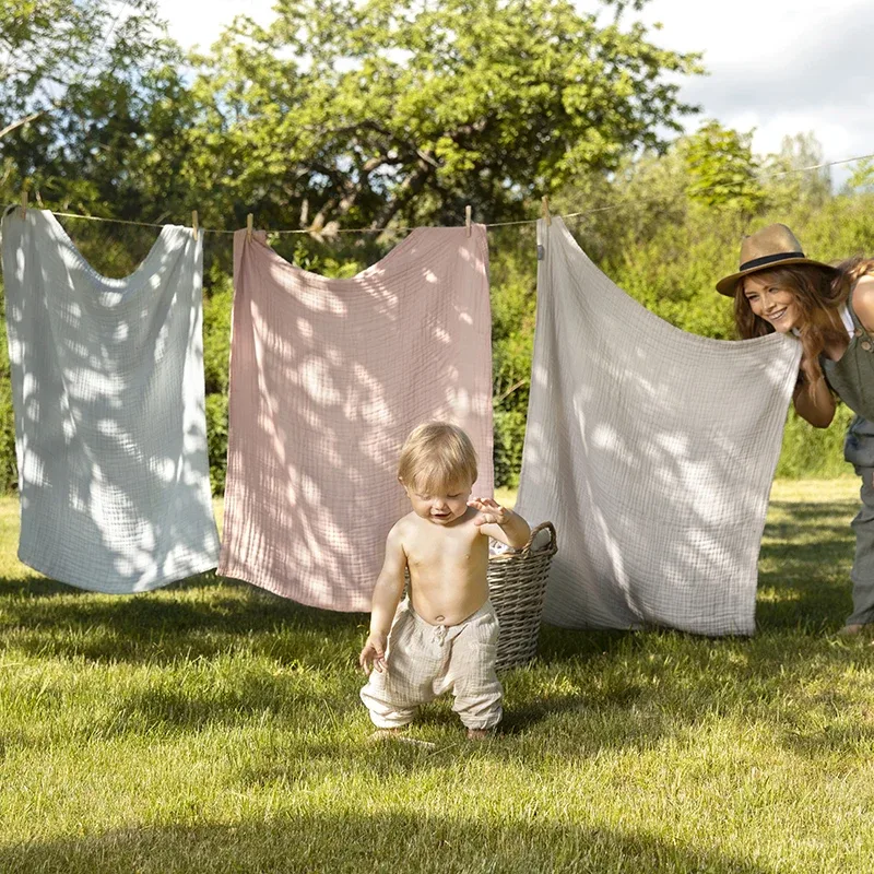 Vinter & Bloom Filt Layered Muslin EKO Dove Grey 100x80cm Vinter & Bloom