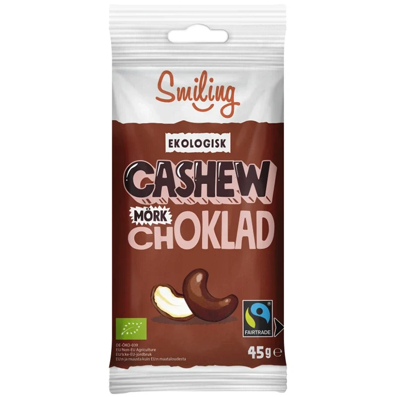 Smiling Cashewnötter Mörk Choklad 45 g Smiling
