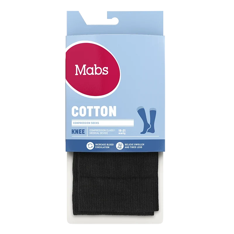 Mabs Cotton Knee Wide Black 1 par XXL Mabs