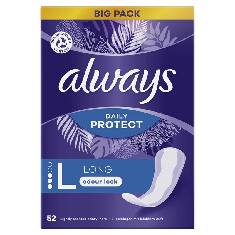 Always Dailies Large Extra Protect trosskydd Med Mild Doft 52 st Always