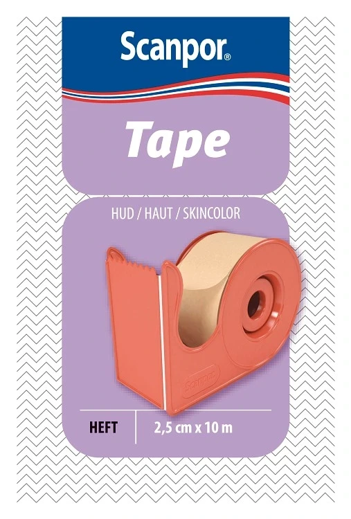 Scanpor Tape med hållare beige 2,5 cm x 10 m Scanpor