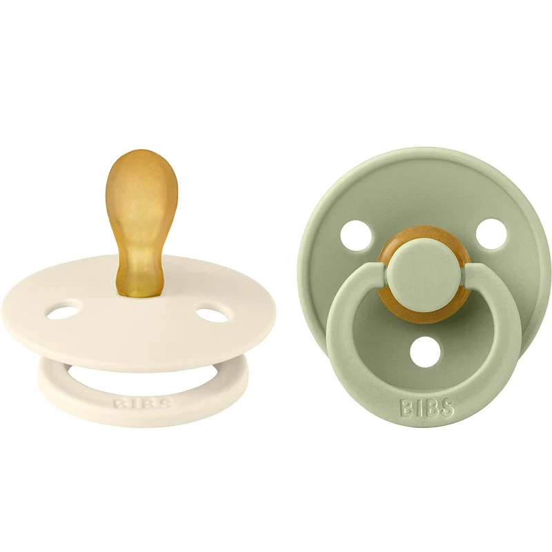 BIBS Colour Latex Symmetrical Ivory/Sage 2-pack Size 1 Bibs