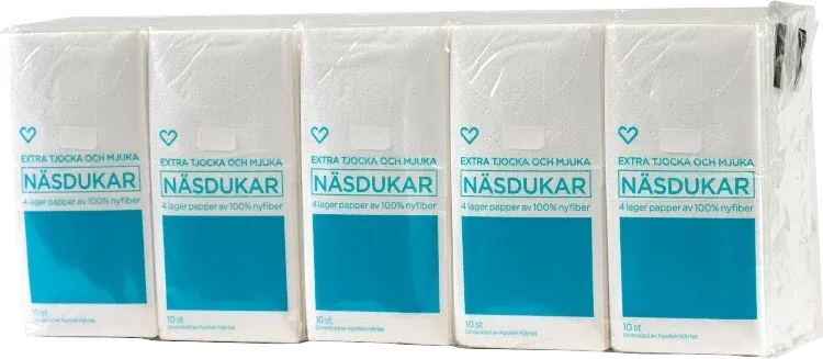 Hjärtats Pappersnäsdukar 10x10 st Hjärtats