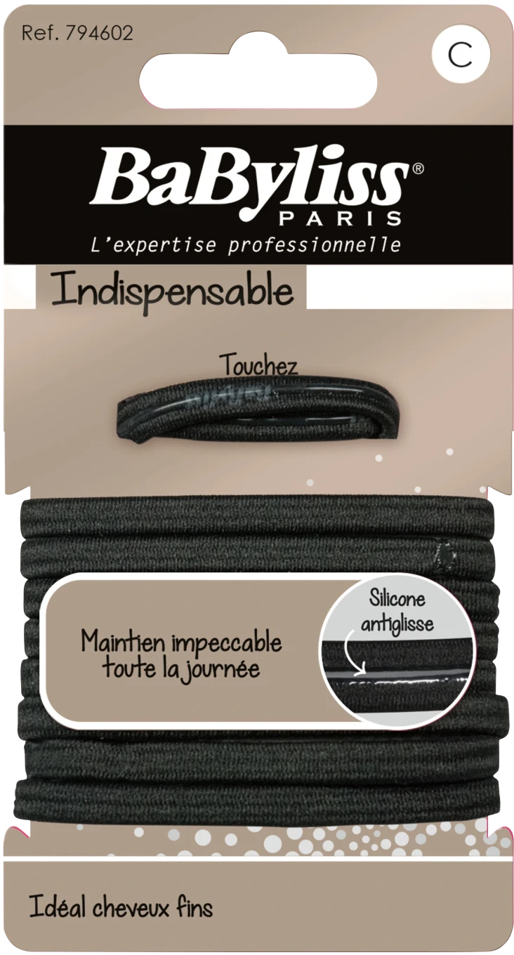 BaByliss Svart hårsnodd Anti-Glid 9 st BaByliss