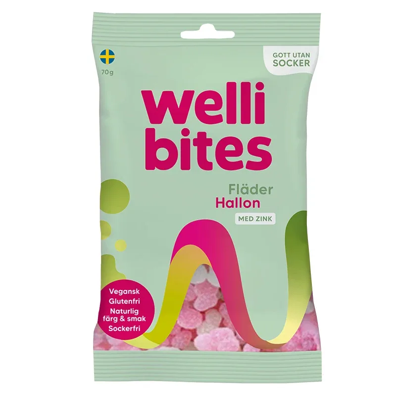 Wellibites Fläder & Hallon 70 g Wellibites