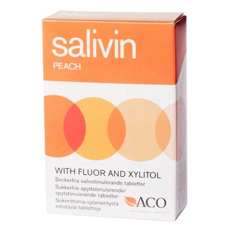 Salivin Peach Sugtablett vid muntorrhet 50 g Salivin