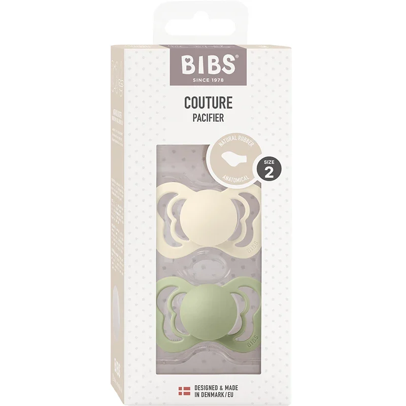BIBS Couture Latex Ivory/Sage 2-pack Size 2 Bibs