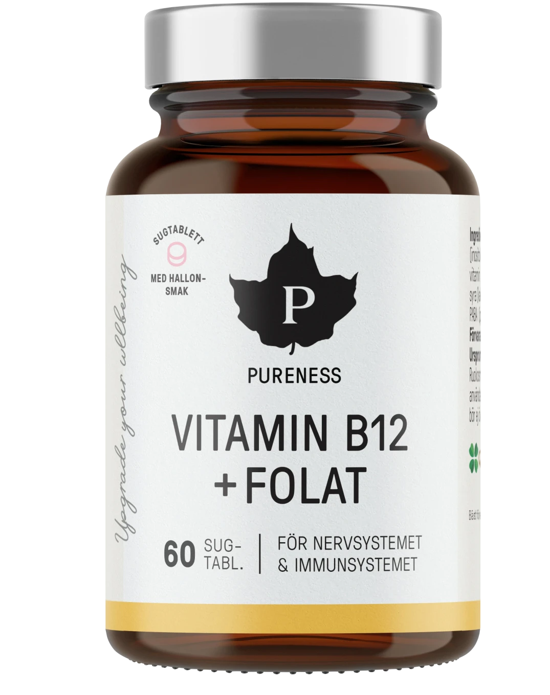 Pureness Vitamin B12 + Folat Hallon 60 kapslar Pureness
