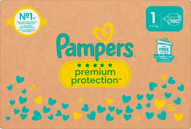 Pampers Premium Protection S1 2-5kg 180st Pampers