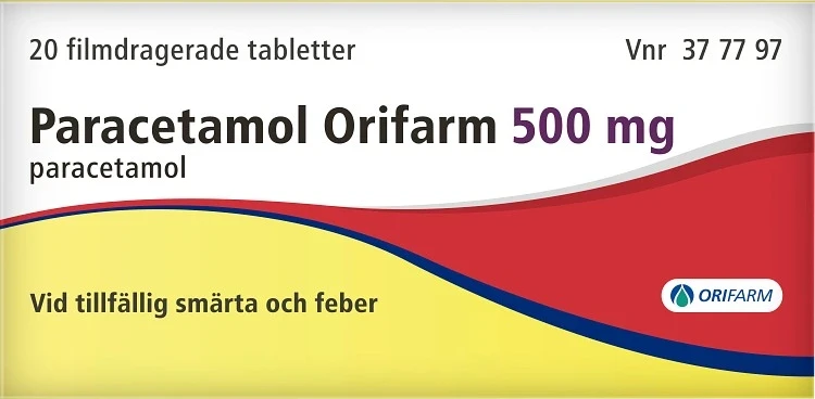 Paracetamol Orifarm filmdragerad tablett 500 mg 20 st Orifarm