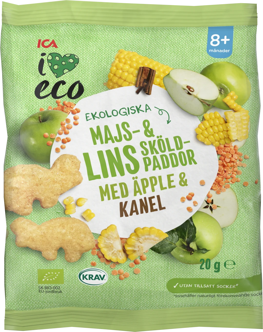 ICA I Love Eco Majs & Linssköldpaddor 20 g ICA I Love Eco