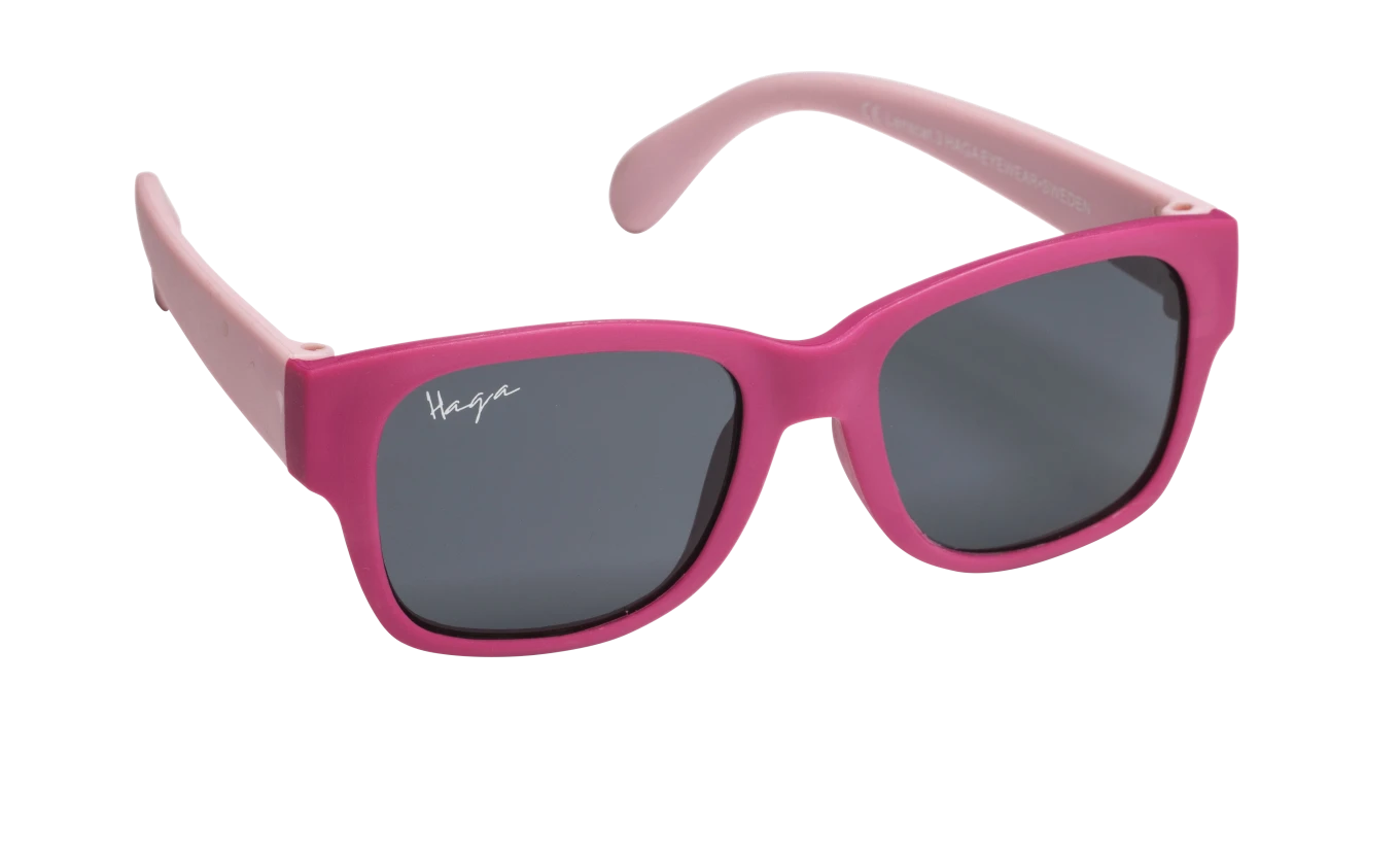 Haga Eyewear Barnsolglas Pom M att Pink Grey Lens 1par Haga Optik