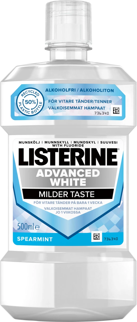 Listerine Milder Taste Advanced White Munskölj 500 ml Listerine