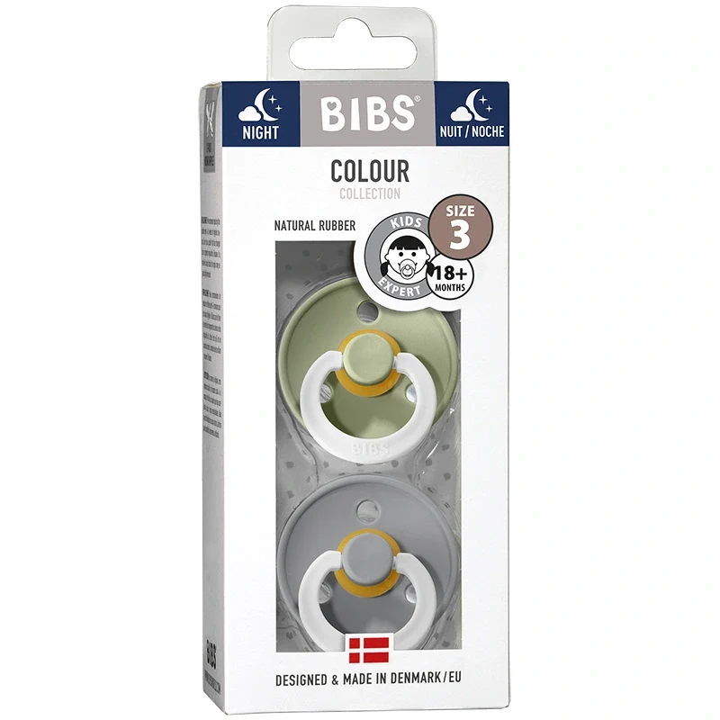 BIBS Colour Latex Size 3 Sage Glow/Cloud Glow 2-pack Bibs