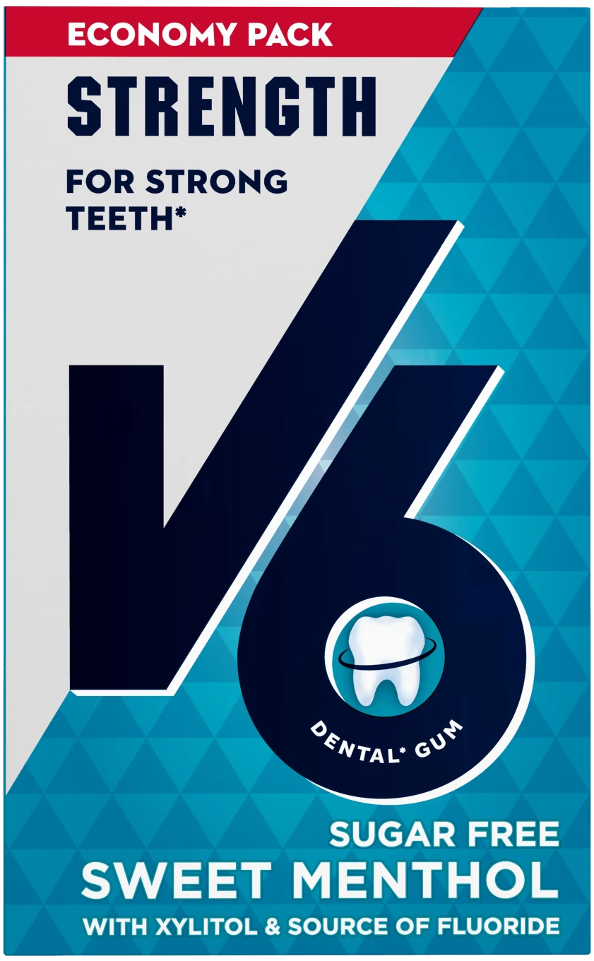 V6 Strenght Sweet Menthol tuggummi 70 g V6