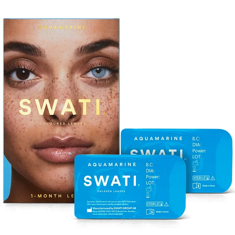 SWATI Cosmetics 1 Month Aquamarine färgade linser Swati