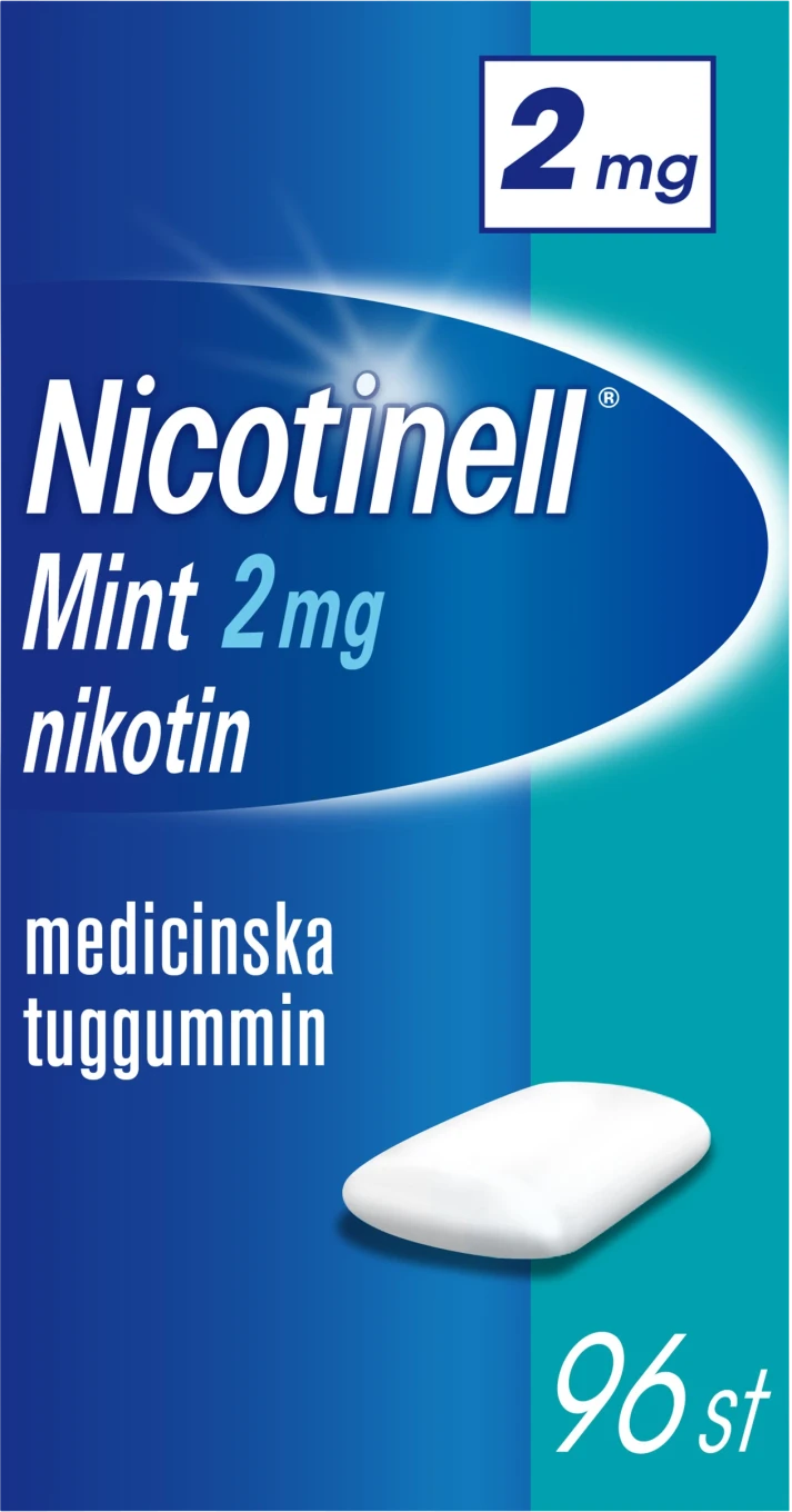 Nicotinell Mint medicinskt tuggummi 2 mg 96 st Nicotinell