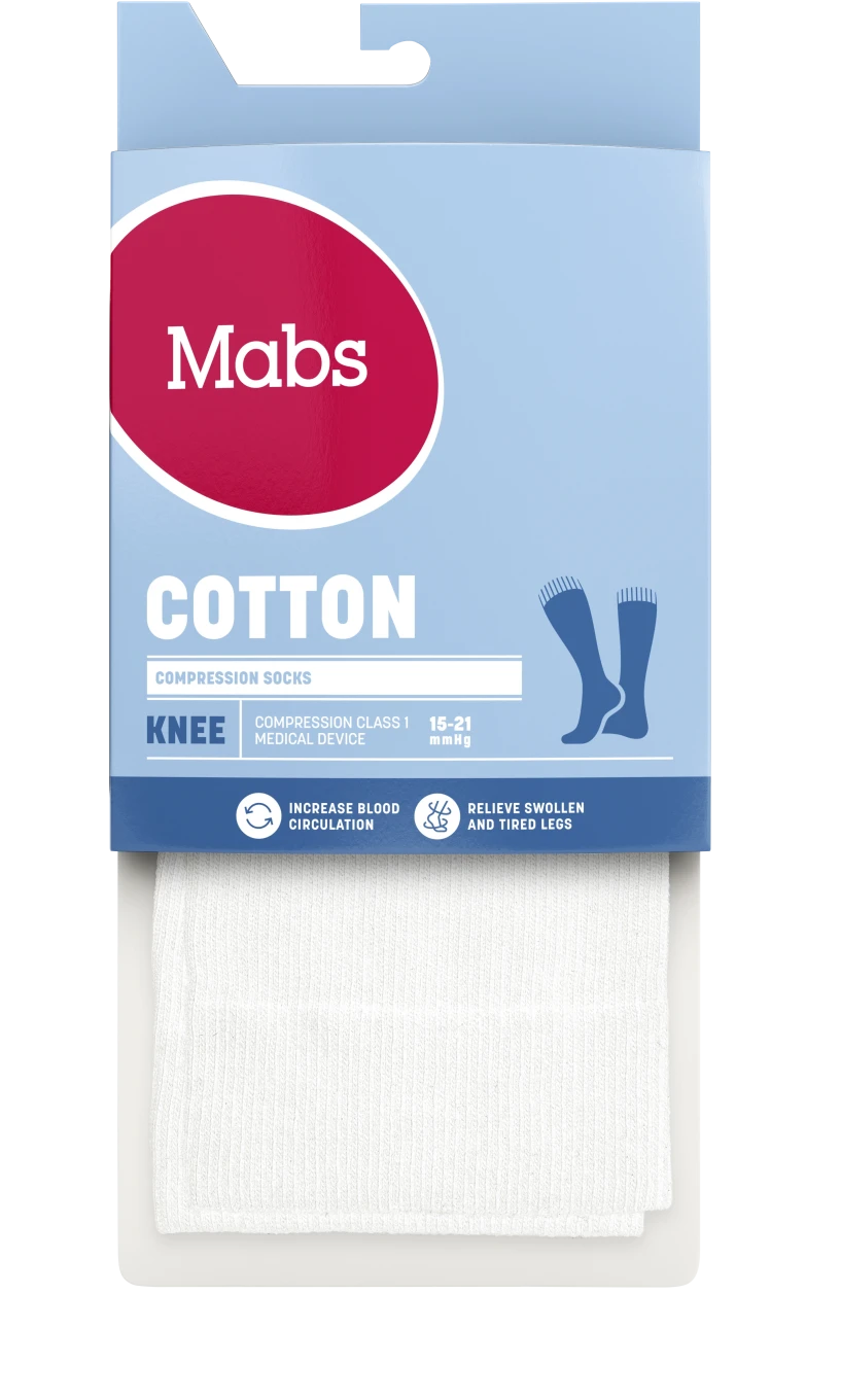 Mabs Cotton Knee White 1 par S Mabs