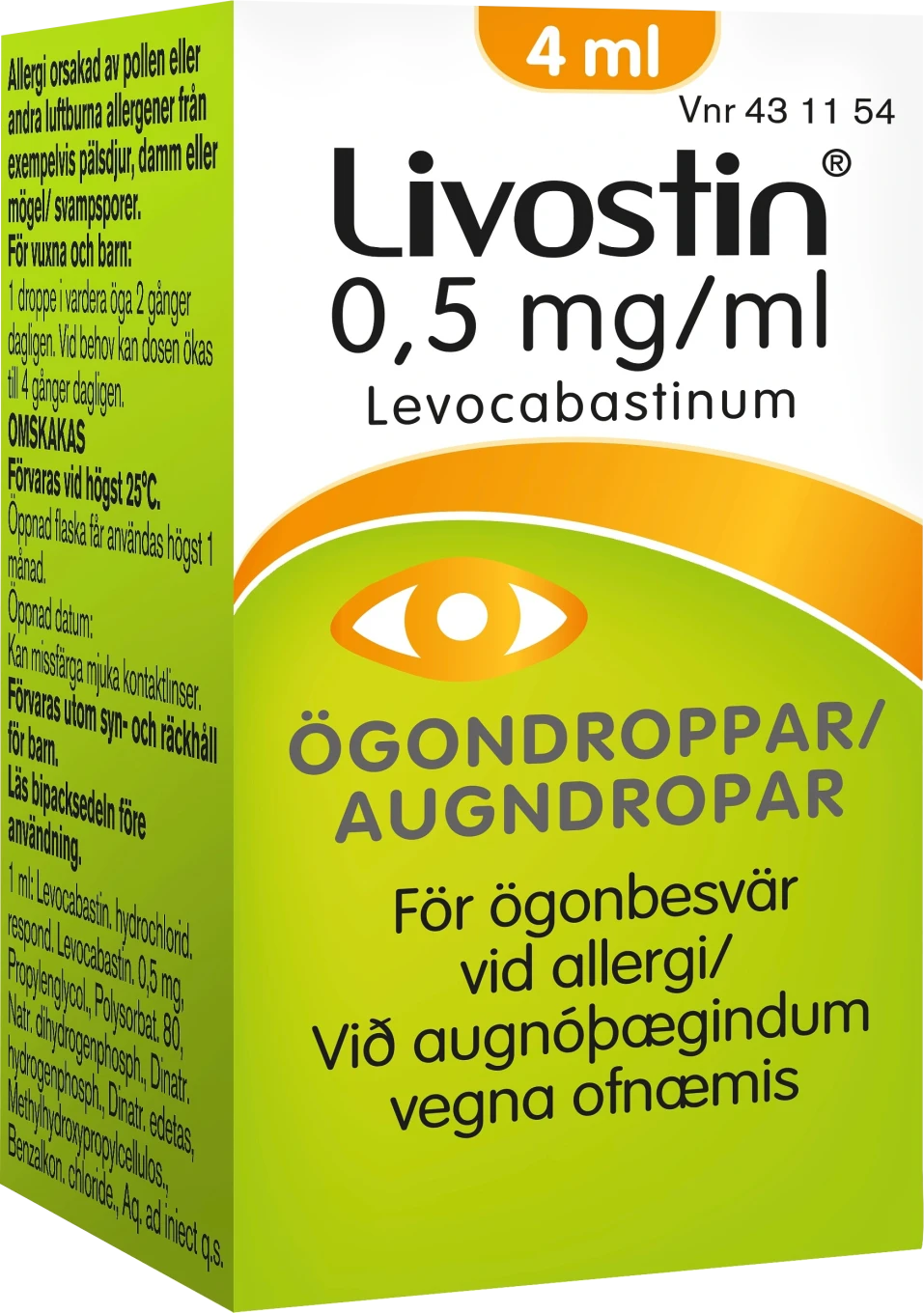 Livostin ögondroppar 0,5 mg/ml 4 ml Livostin