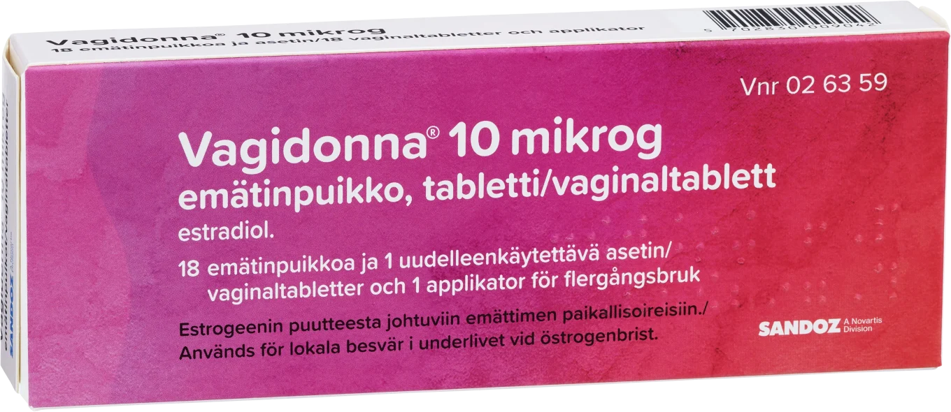 Vagidonna vaginaltablett 10 mikrog 18 st Vagidonna