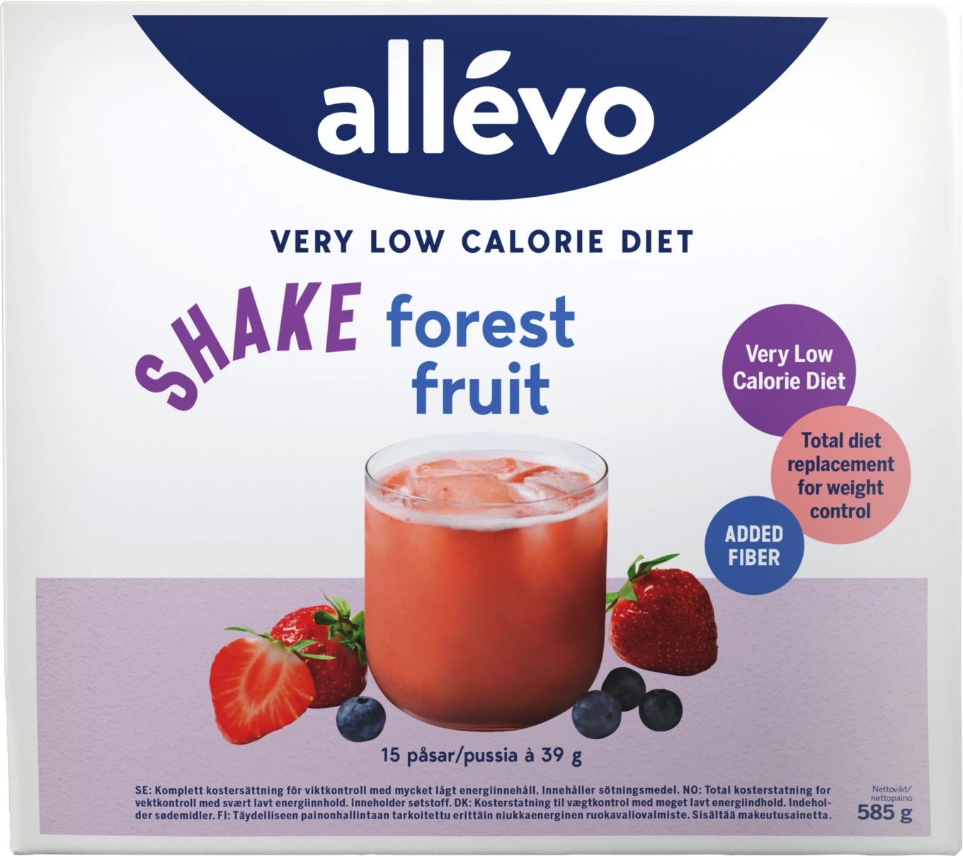 Allévo VLCD Shake Forest Fruit 15 portioner Allévo