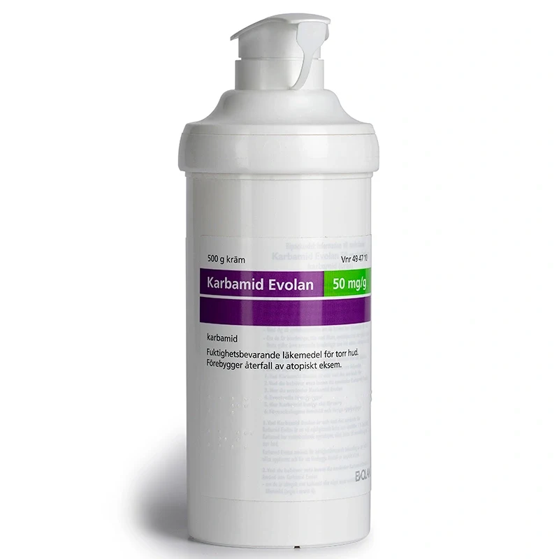 Karbamid Evolan Kräm 50mg/g Plastburk med pump, 500g Karbamid