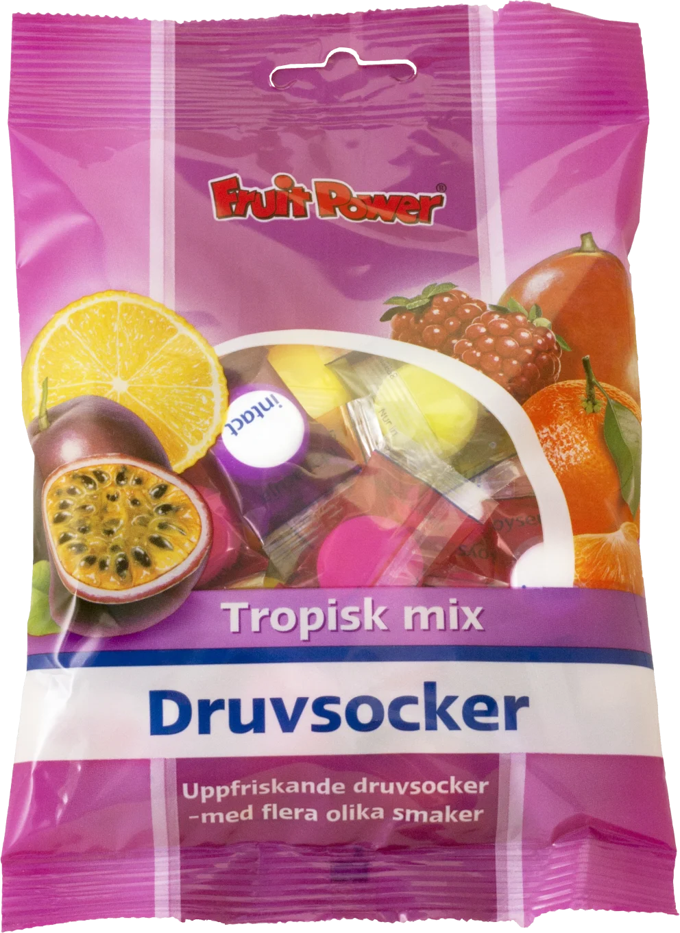 FruitPower Druvsocker Tropisk Mix Tablett 75 g FruitPower