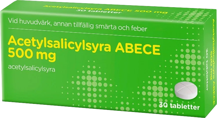 Acetylsalicylsyra ABECE 500 mg 30 tabletter ABECE
