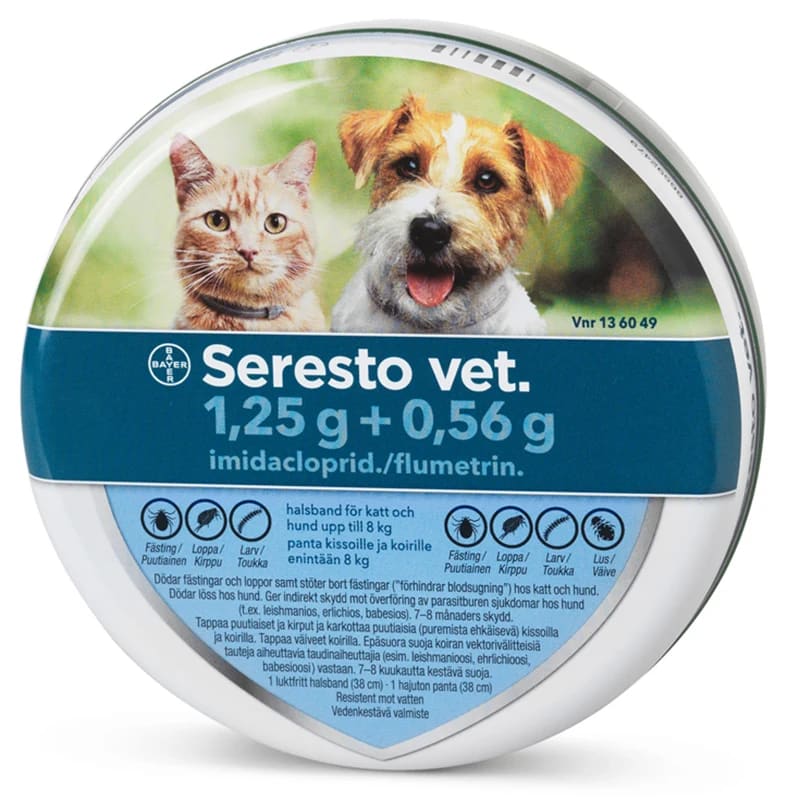 Seresto vet. halsband för katt och hund upp till 8 kg 1,25g+0,56g 1st Seresto