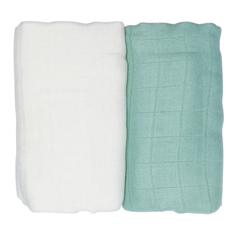 Les Enfants Muslin Blanket 2-pack Grön/Vit Les Enfants