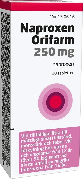 Naproxen Orifarm tablett 250 mg 20 st Orifarm