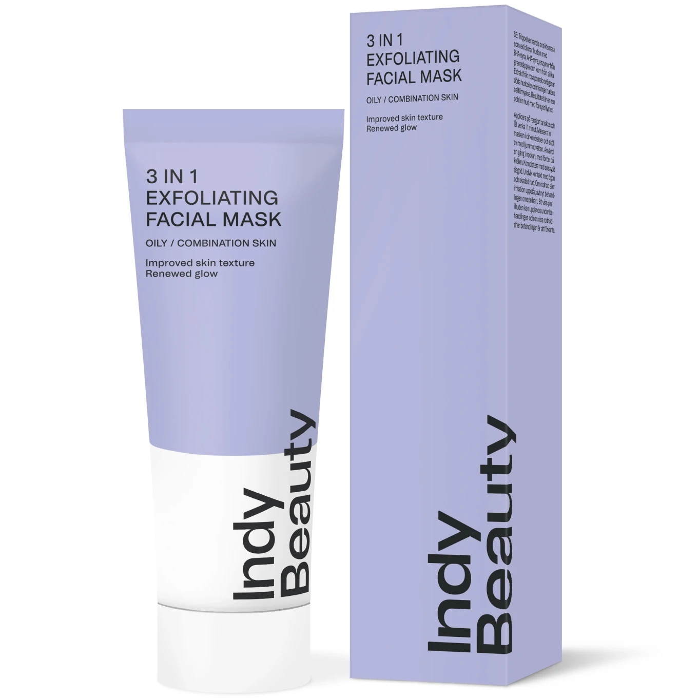 Indy Beauty 3in1 Exfoliating Facial Mask oparfymerad 75 ml Indy Beauty