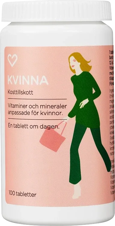 Hjärtats Multivitamin Kvinna 100 st Hjärtats