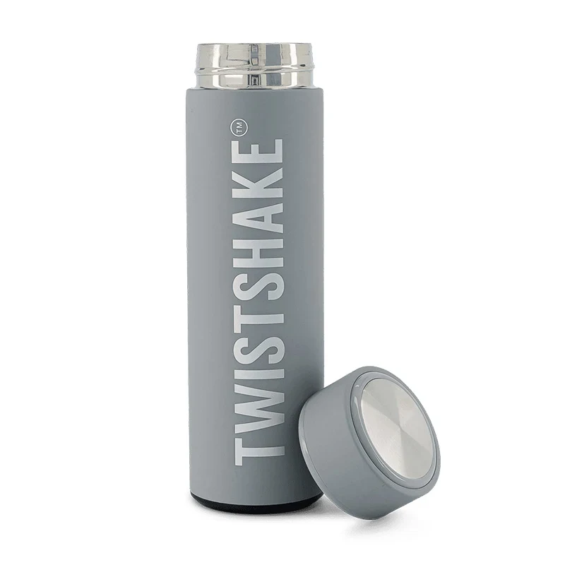 Twistshake Hot or Cold Bottle 420 ml Pastel Grey Twistshake
