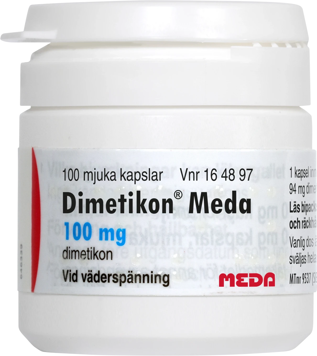Dimetikon Meda mjuk kapsel 100 mg 100 st Dimetikon meda