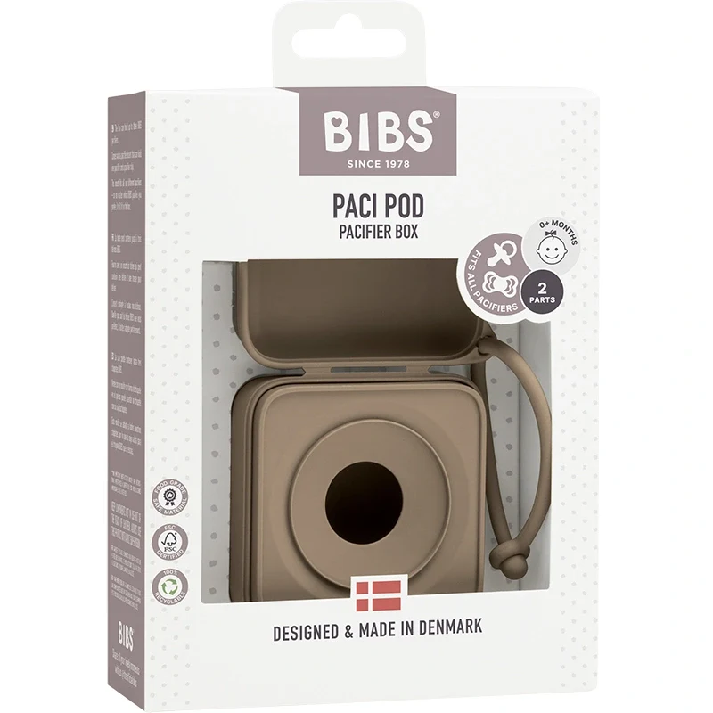 BIBS Pacifier Box Dark Oak Bibs