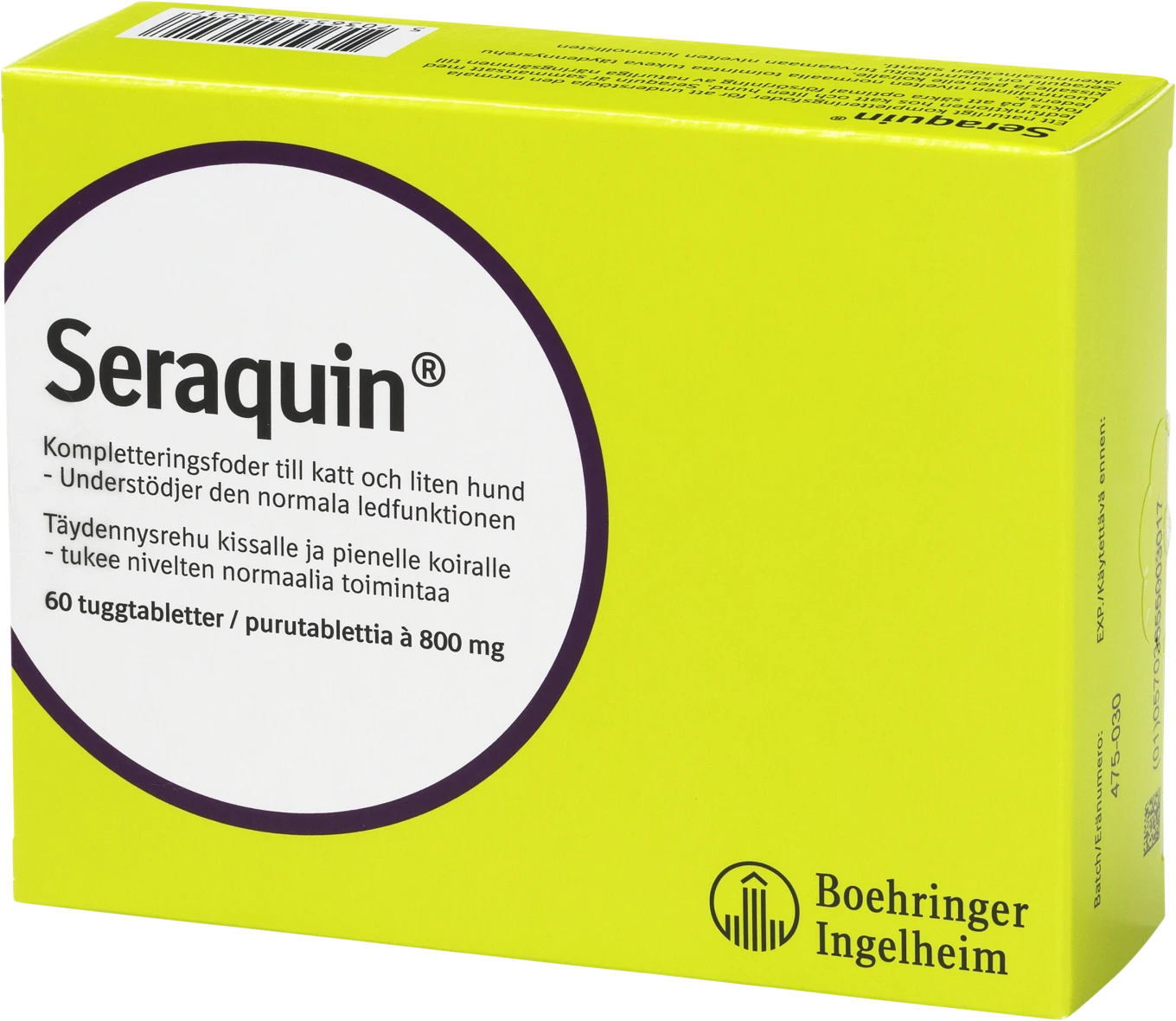 Seraquin tuggtablett för hund och katt 800 mg 60 st Seraquin