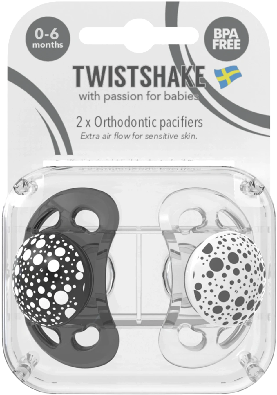 Twistshake nappar 0-6 mån 2-pack Svart/Vit Twistshake