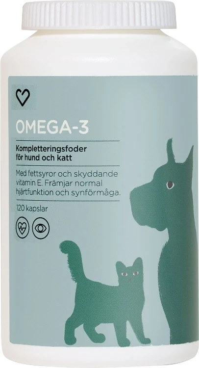 Hjärtats Omega-3 för hund och katt 120 kapslar Hjärtats