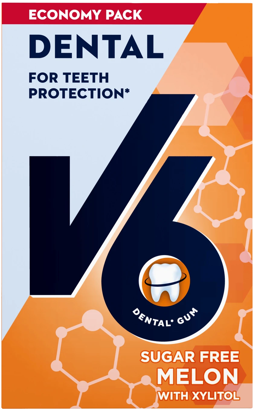 V6 Dental Melon tuggummi 70 g V6