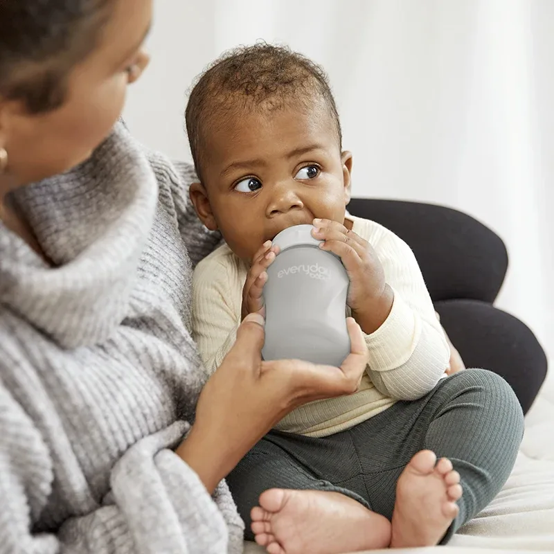 Everyday Baby Nappflaska Glas Healthy + Quiet Grey 150 ml Everyday Baby