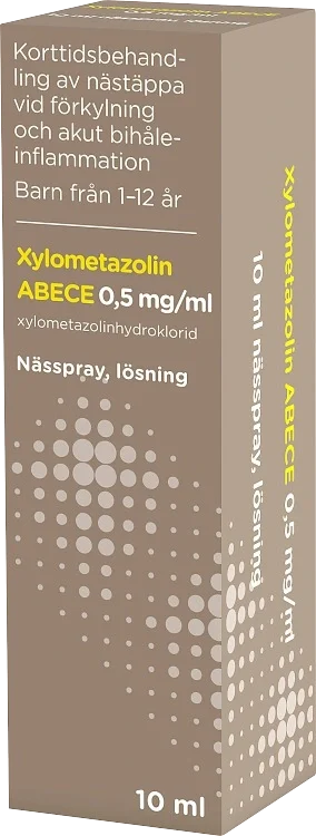Xylometazolin ABECE utan konserveringsmedel,  0,5 mg/ml 10 ml ABECE