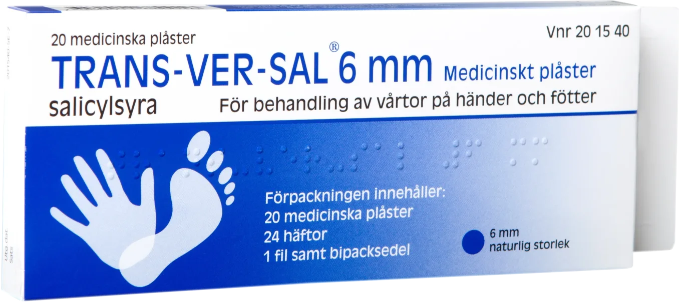 Trans-Ver-Sal 6 mm medicinskt plåster 20 st Trans-ver-sal