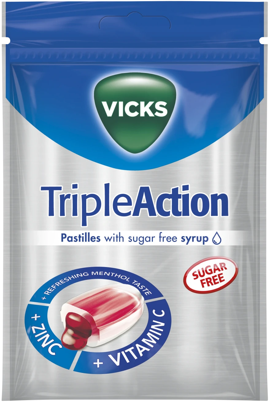 Vicks Triple Action Sugar Free 72 g Vicks
