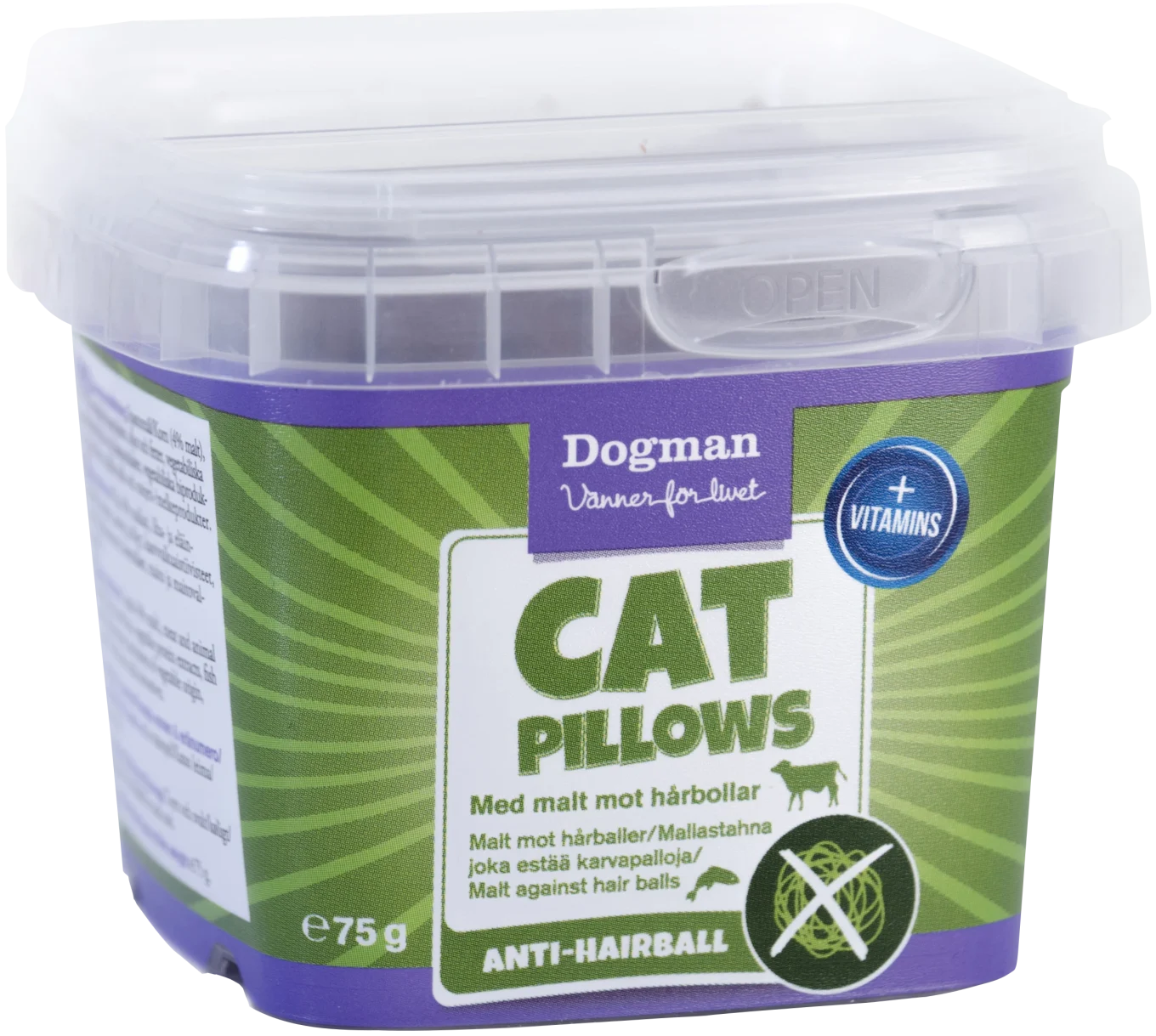 Dogman Cat Pillows Anti-hårboll 75 g Dogman