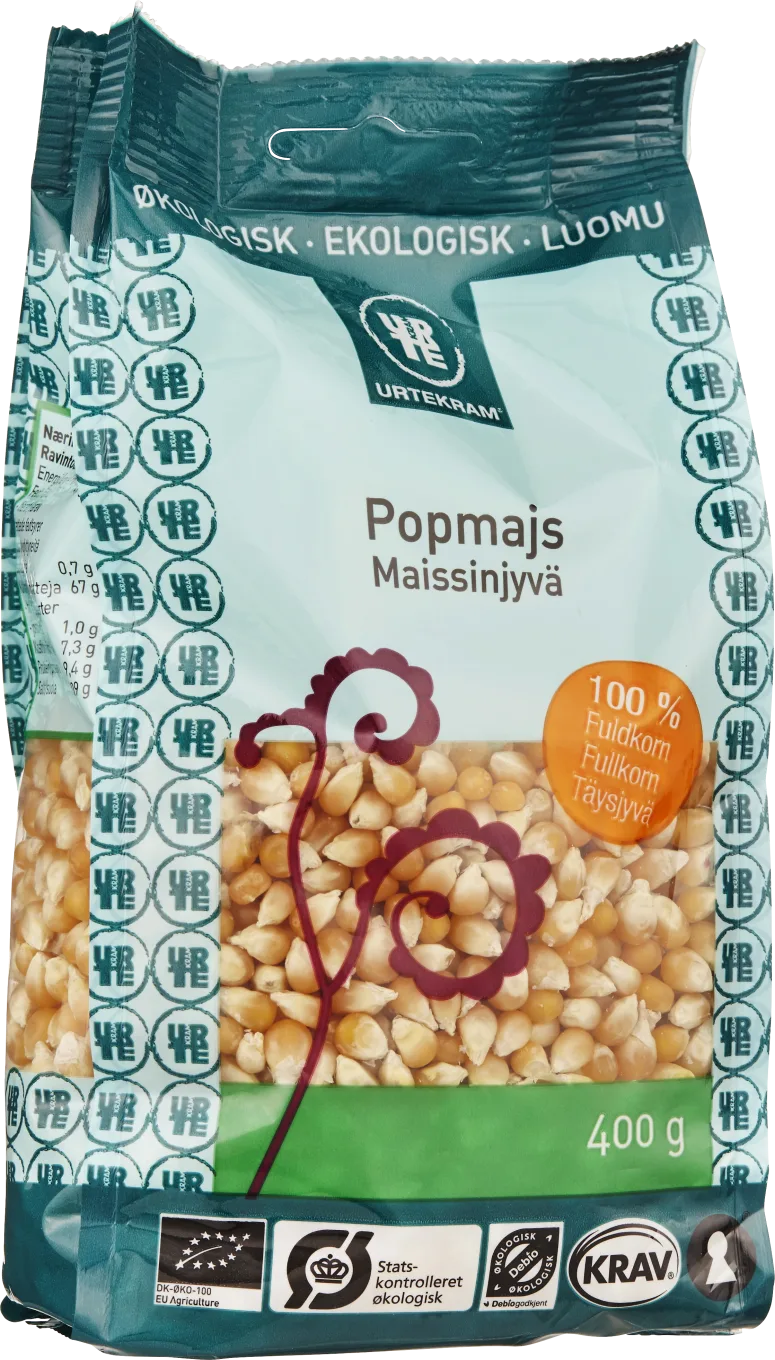 Urtekram Popcorn Eko 400 g Urtekram