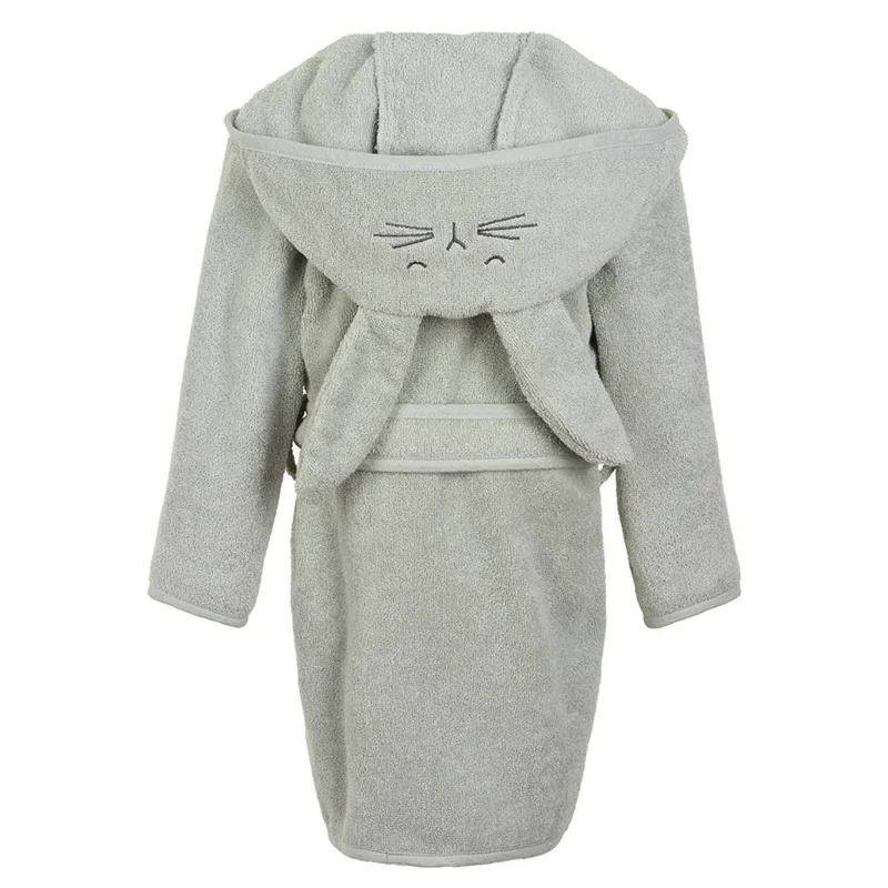 Pippi Organic Bath Robe Grey 86/92 Pippi
