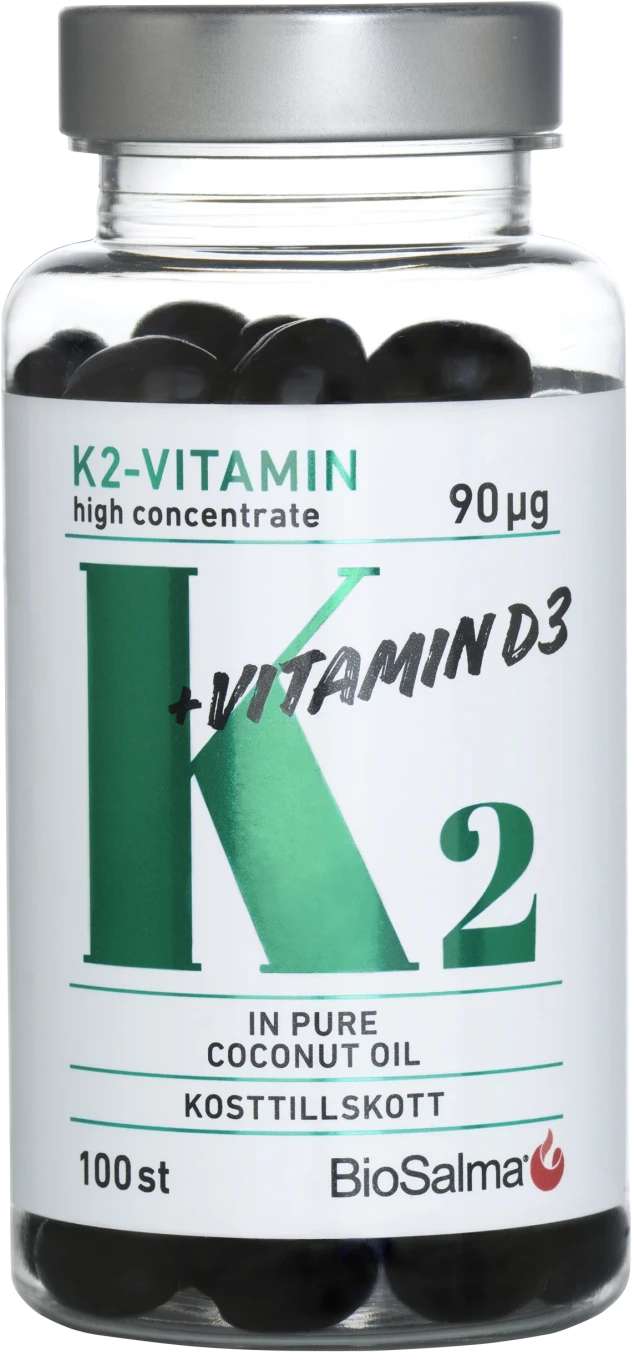 BioSalma K2 90 µg + D3-vitamin 25 µg 100 st kapslar BioSalma
