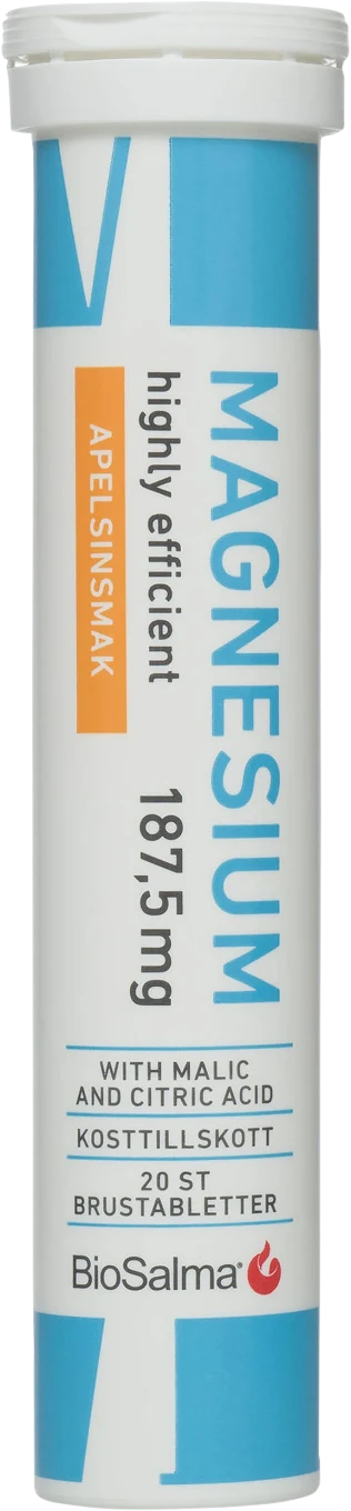 BioSalma Magnesium 187,5 mg Apelsin 20 brustabletter BioSalma